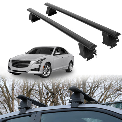 Roof Rack Crossbars for Cadillac CTS 2014-2019 Fits Naked Roof - Black