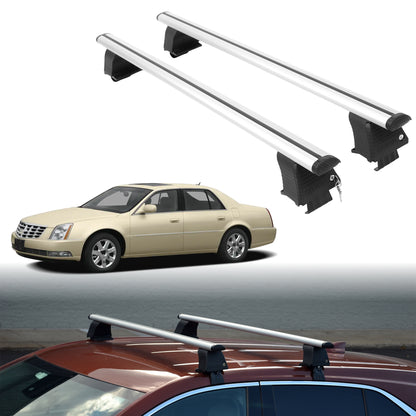 Roof Rack Crossbars for Cadillac DTS 2006-2011 Fits Naked Roof - Silver