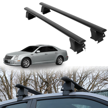 Roof Rack Crossbars for Cadillac STS 2005-2011 Fits Naked Roof - Black