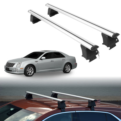 Roof Rack Crossbars for Cadillac STS 2005-2011 Fits Naked Roof - Silver