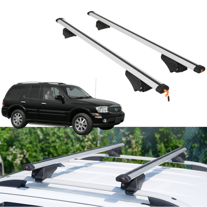 Roof Rack Crossbars for Buick Rainier 2004-2007 Fits Raised Rails - Silver