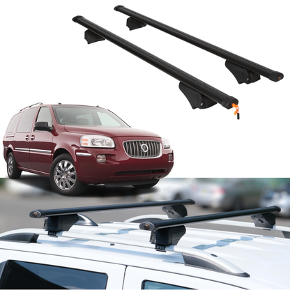 Roof Rack Crossbars for Buick Terraza 2005-2007 Fits Raised Rails - Black