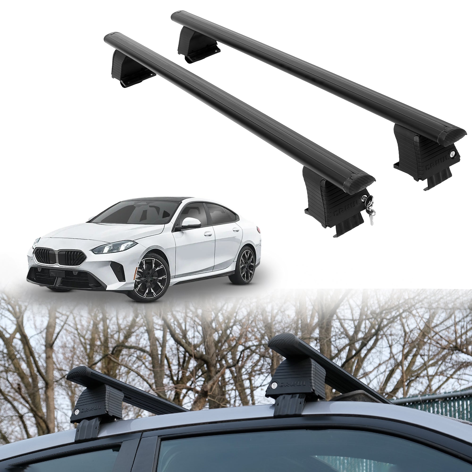 Roof Rack Crossbars for BMW 228 Gran Coupe 2020-2026 - Black
