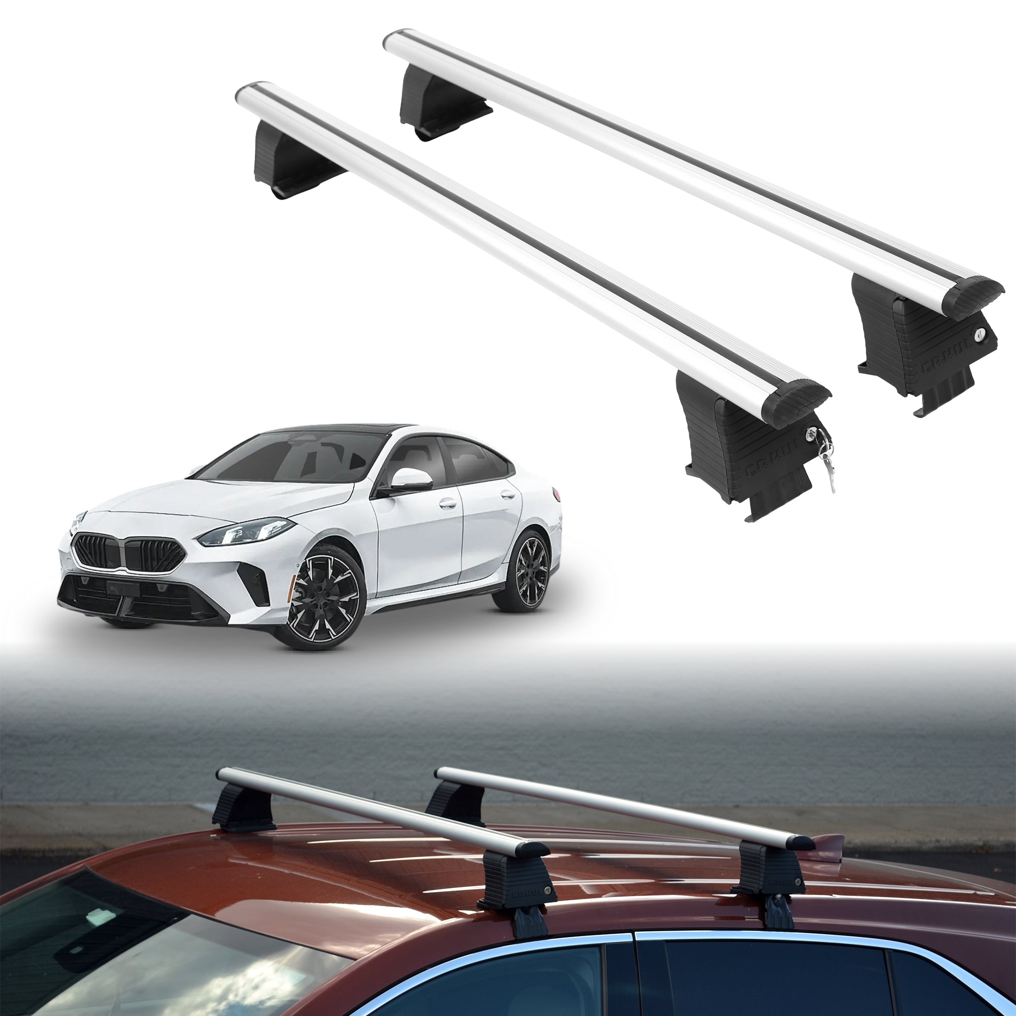 Roof Rack Crossbars for BMW 228 Gran Coupe 2020-2026 - Silver