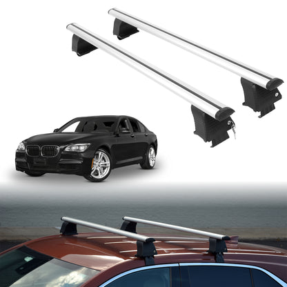 Roof Rack Crossbars for BMW 7 Series 2009-2015 Fits Naked Roof - Silver