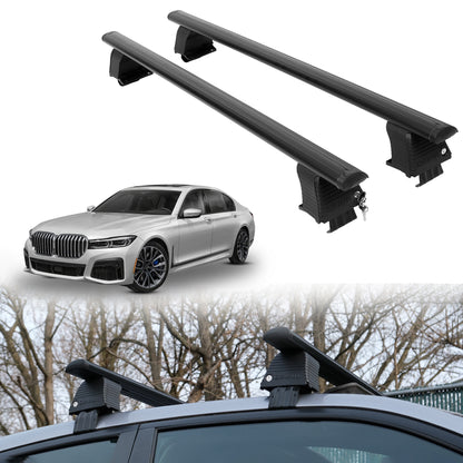 Roof Rack Crossbars for BMW 7 Series 2016-2022 Fits Naked Roof - Black