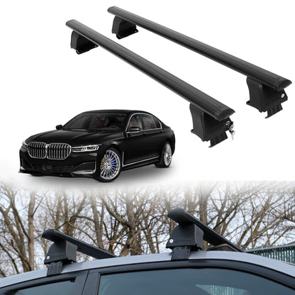Roof Rack Crossbars for BMW Alpina B7 2017-2022 Fits Naked Roof - Black