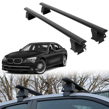 Roof Rack Crossbars for BMW Alpina B7 2011-2015 Fits Naked Roof - Black