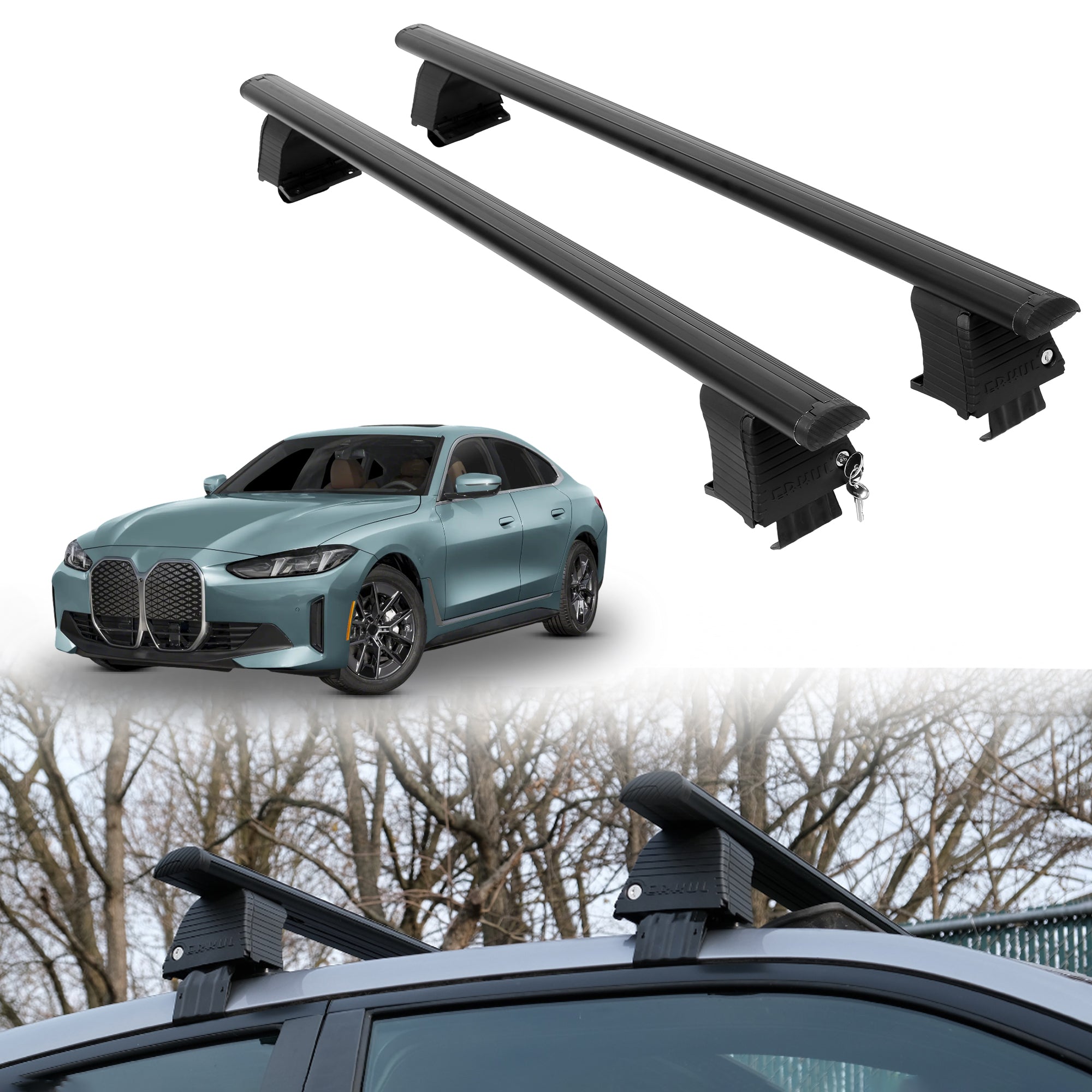 Roof Rack Crossbars for BMW i4 / i4 Gran Coupe 2022-2026 - Black