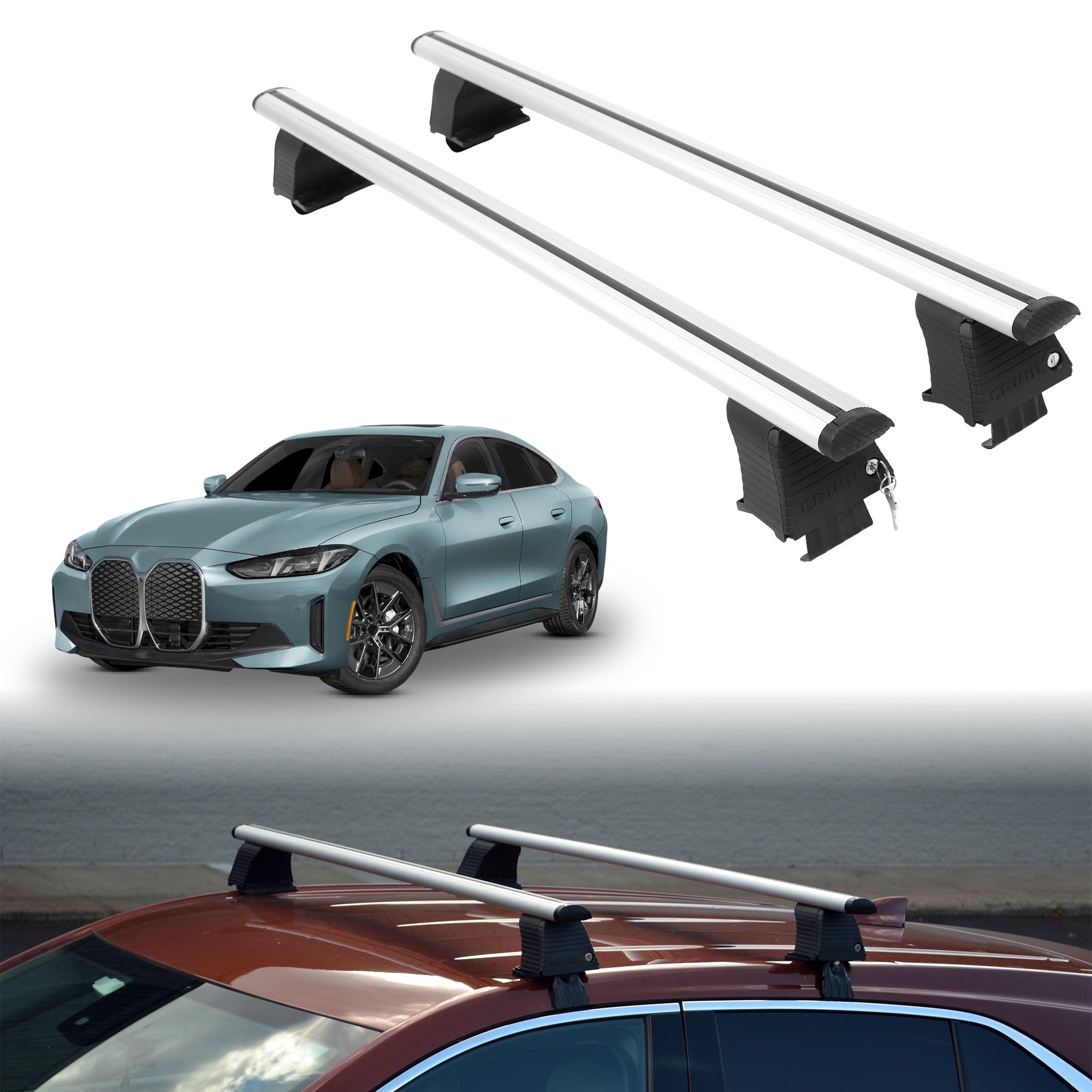 Roof Rack Crossbars for BMW i4 / i4 Gran Coupe 2022-2026 - Silver