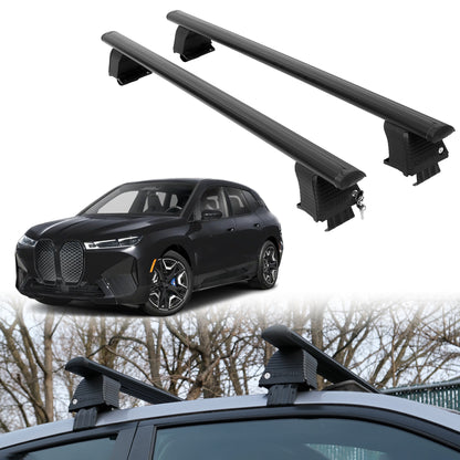 Roof Rack Crossbars for BMW iX 2022-2026 Fits Naked Roof - Black
