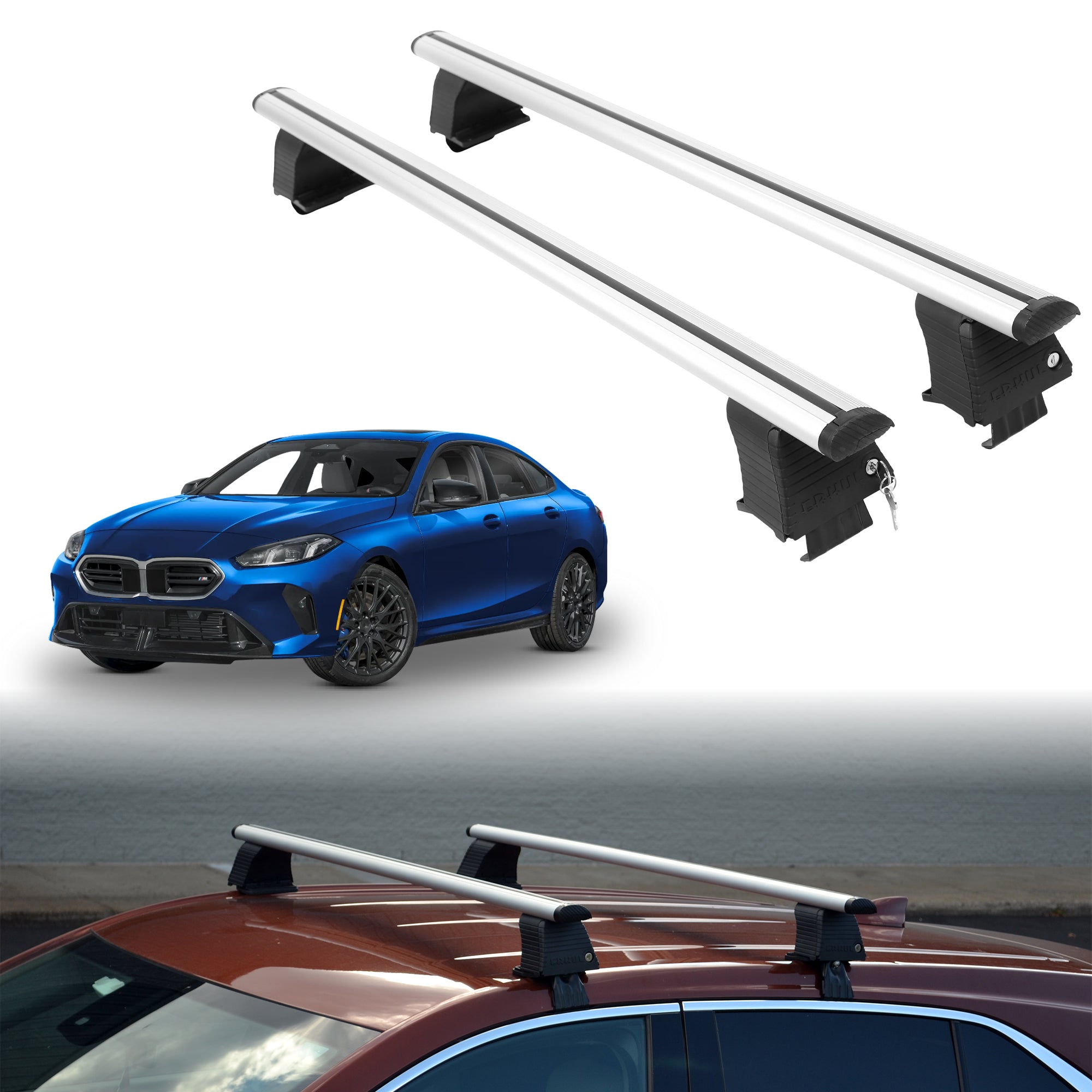 Roof Rack Crossbars for BMW M235 Gran Coupe 2020-2026 - Silver