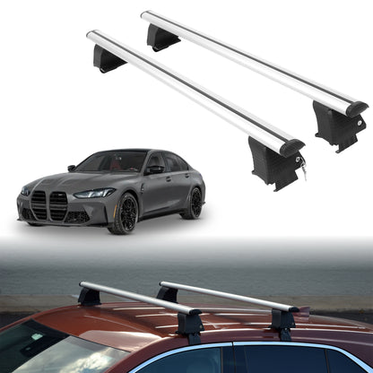 Roof Rack Crossbars for BMW M3 2021-2026 Fits Naked Roof - Silver