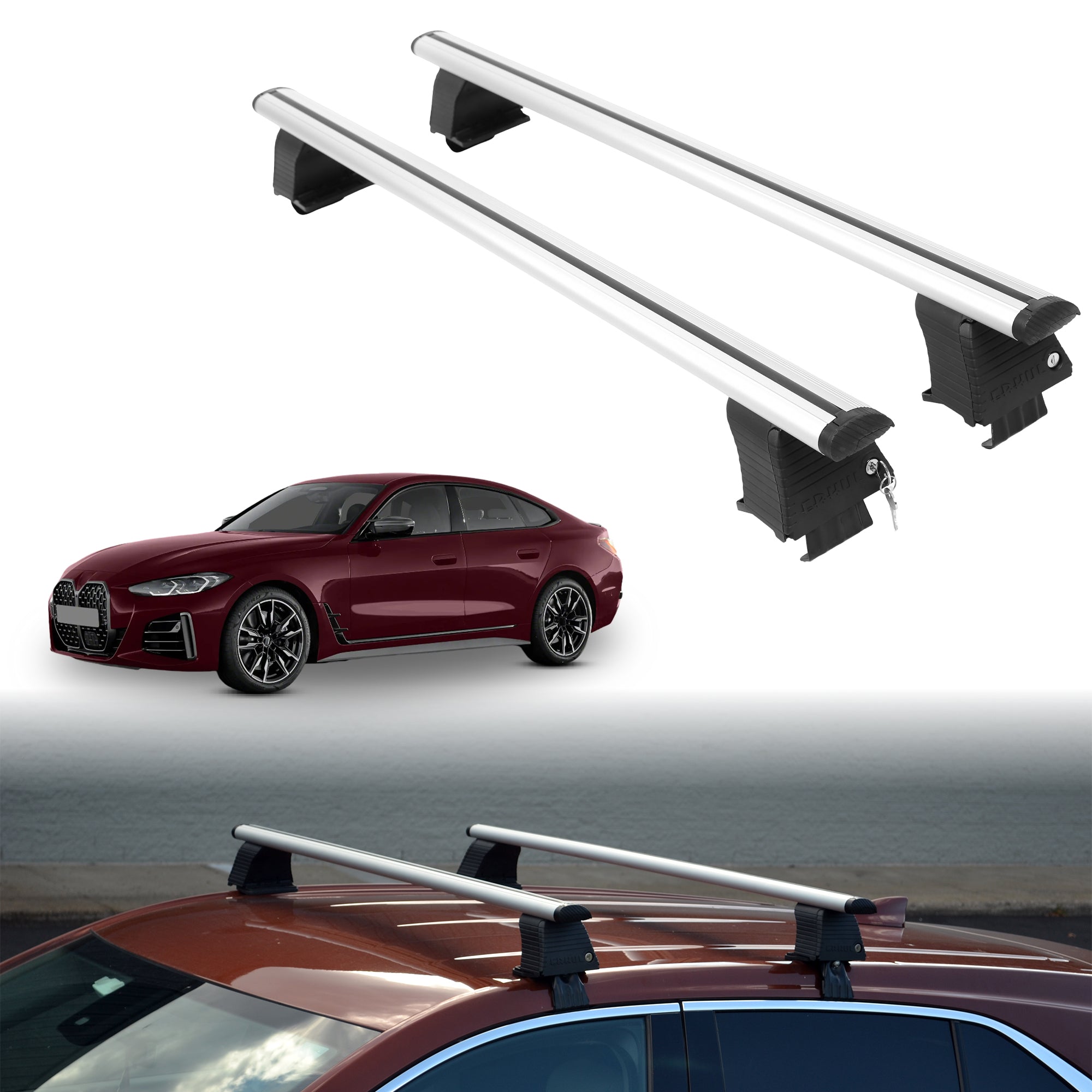 Roof Rack Crossbars for BMW M440 Gran Coupe 2022-2026 - Silver