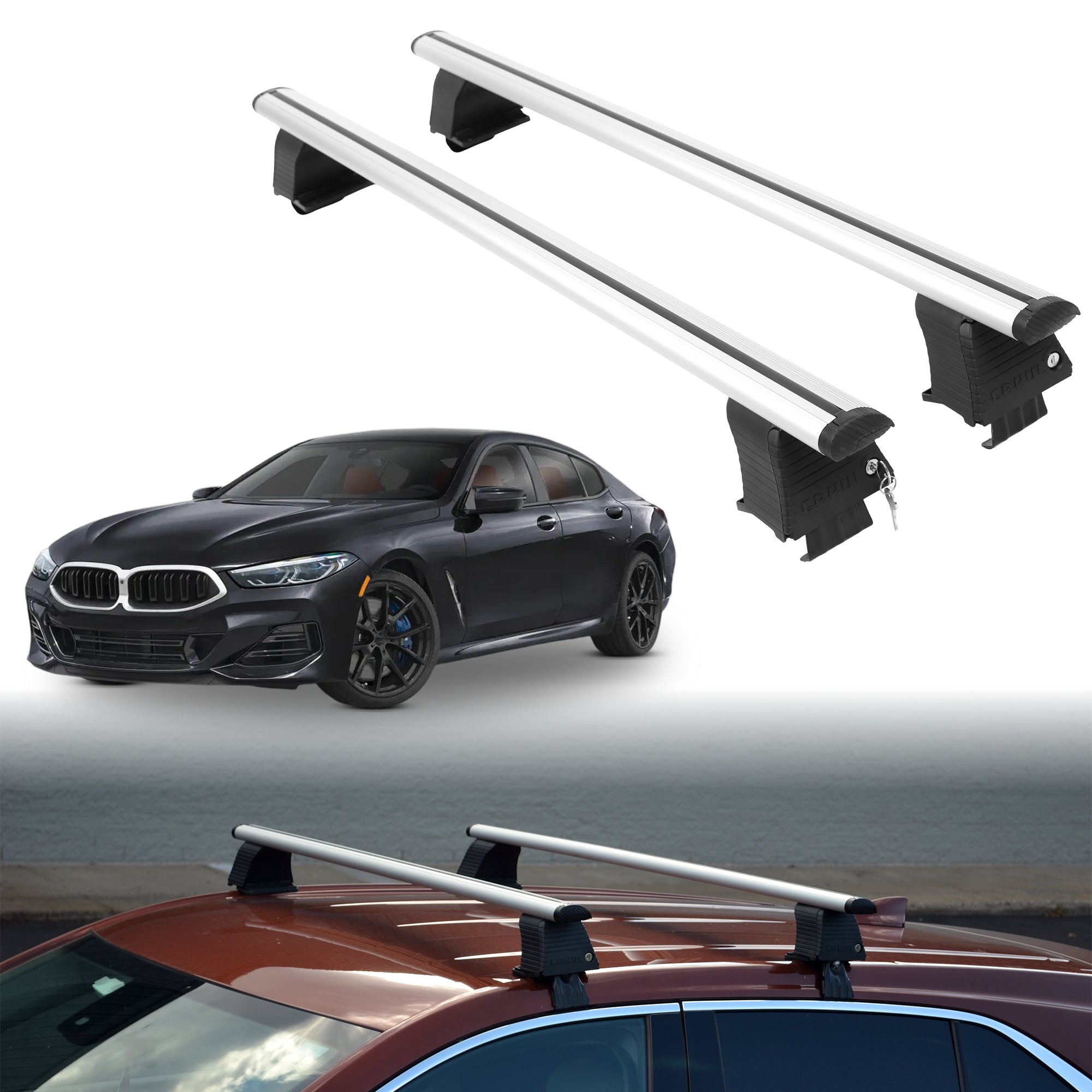 Roof Rack Crossbars for BMW M850 Gran Coupe 2020-2026 - Silver