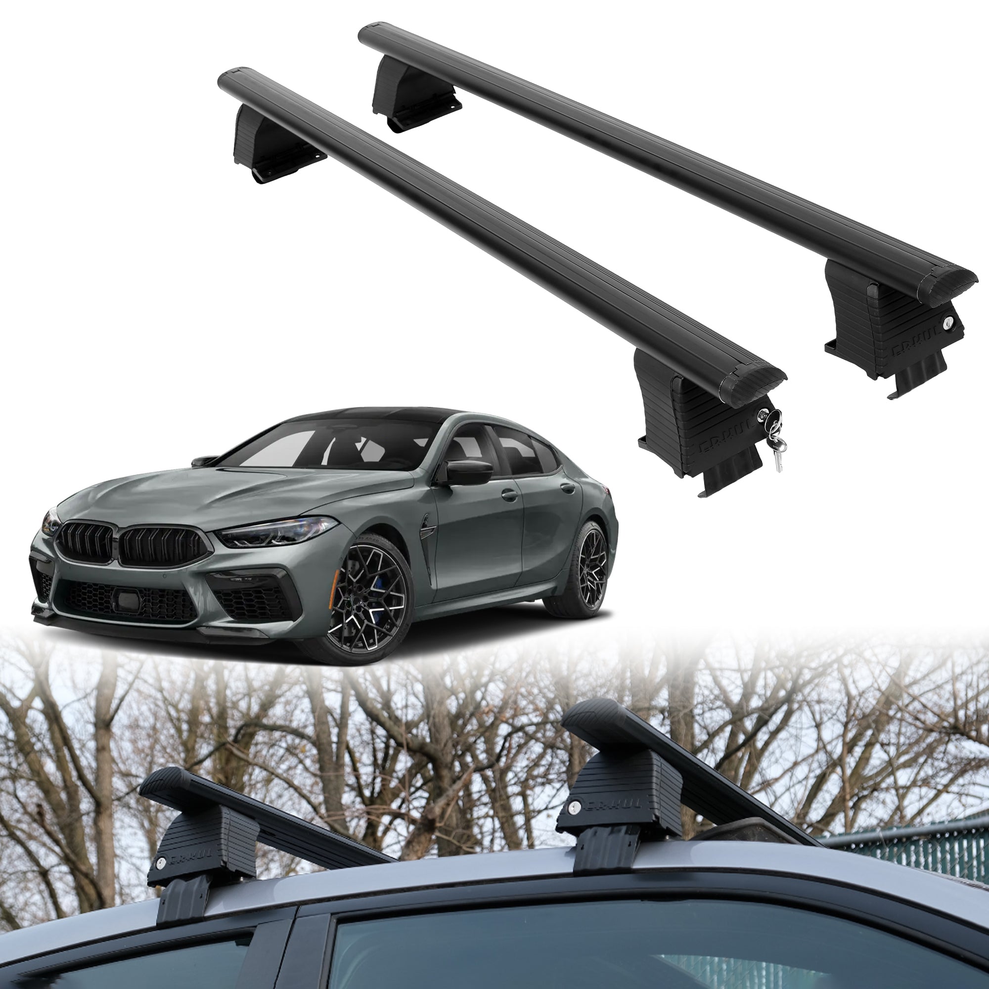 Roof Rack Crossbars for BMW M8 Gran Coupe 2020-2025 - Black