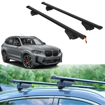 Roof Rack Crossbars for BMW X3 M 2020-2024 Fits Flush Rails - Black
