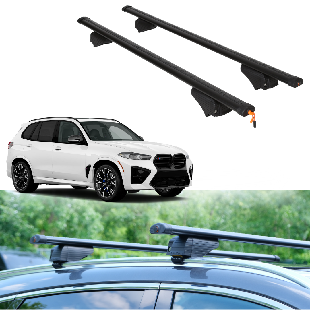 Roof Rack Crossbars for BMW X5 M 2020-2026 Fits Flush Rails - Black