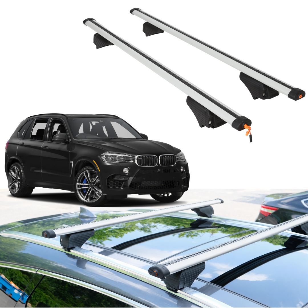 Roof Rack Crossbars for BMW X5 M 2015-2018 Fits Flush Rails - Silver