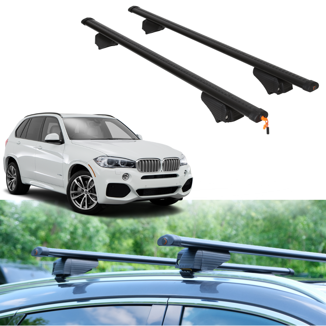 Roof Rack Crossbars for BMW X5 M 2010-2013 Fits Flush Rails - Black