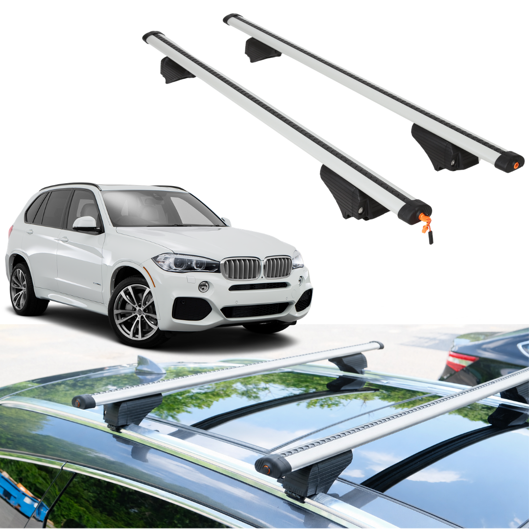 Roof Rack Crossbars for BMW X5 M 2010-2013 Fits Flush Rails - Silver