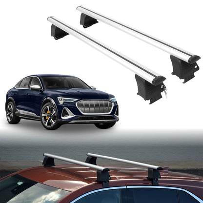 Roof Rack Crossbars for Audi e-tron S 2022-2023 Fits Naked Roof - Silver