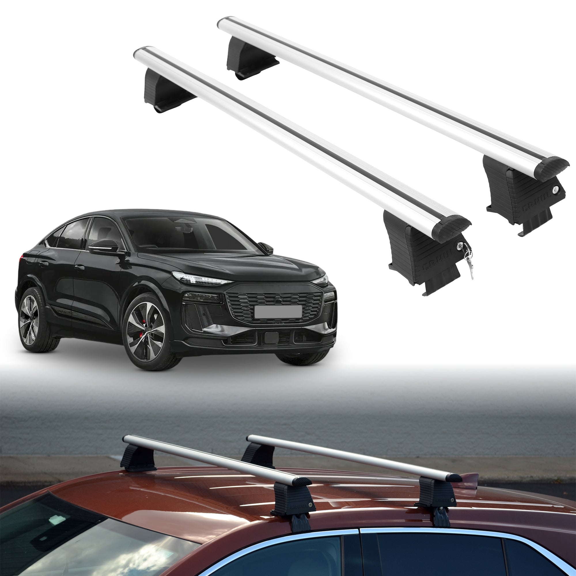 Roof Rack Crossbars for Audi Q6 e-tron Sportback 2025-2027 - Silver