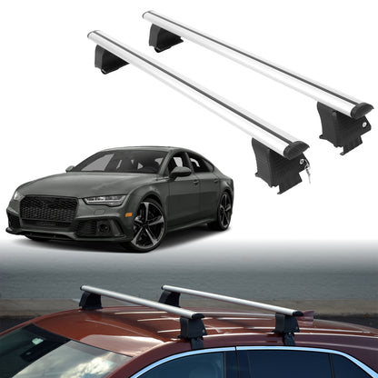 Roof Rack Crossbars for Audi RS 7 2014-2018 Fits Naked Roof - Silver