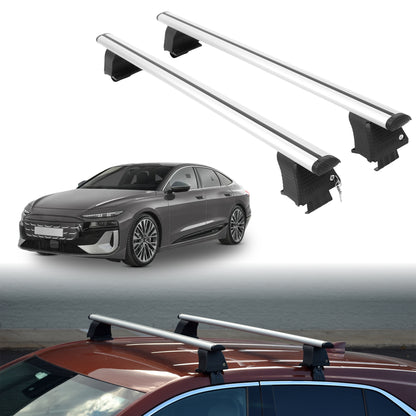 Roof Rack Crossbars for Audi S6 e-tron 2025-2027 Fits Naked Roof - Silver