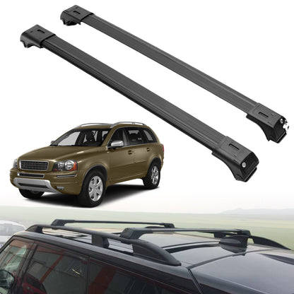 Roof Rack Crossbars for Volvo XC90 2003-2014 Fits Raised Rails - Black