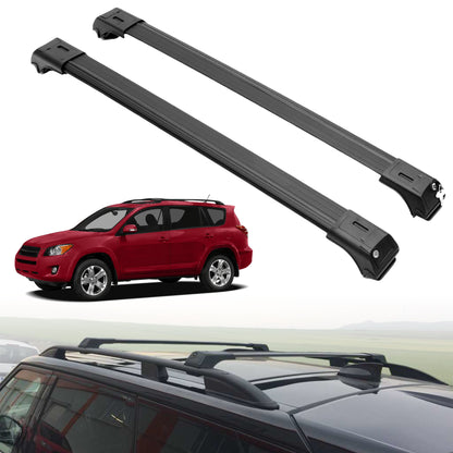 Roof Rack Crossbars for Toyota RAV4 2007-2012 Fits Raised Rails - Black