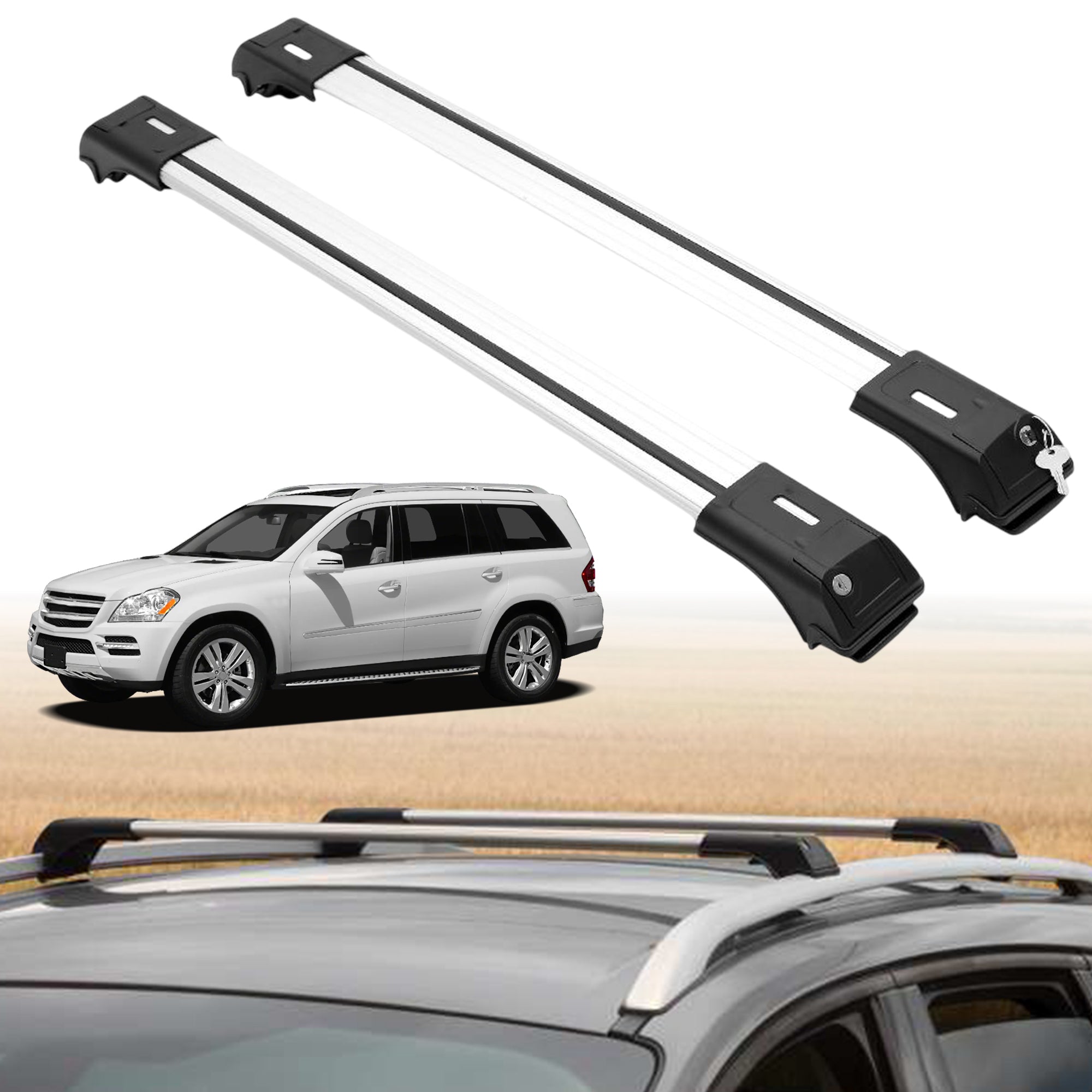 Roof Rack Crossbars for Mercedes-Benz GL-Class 2007-2012 - Silver