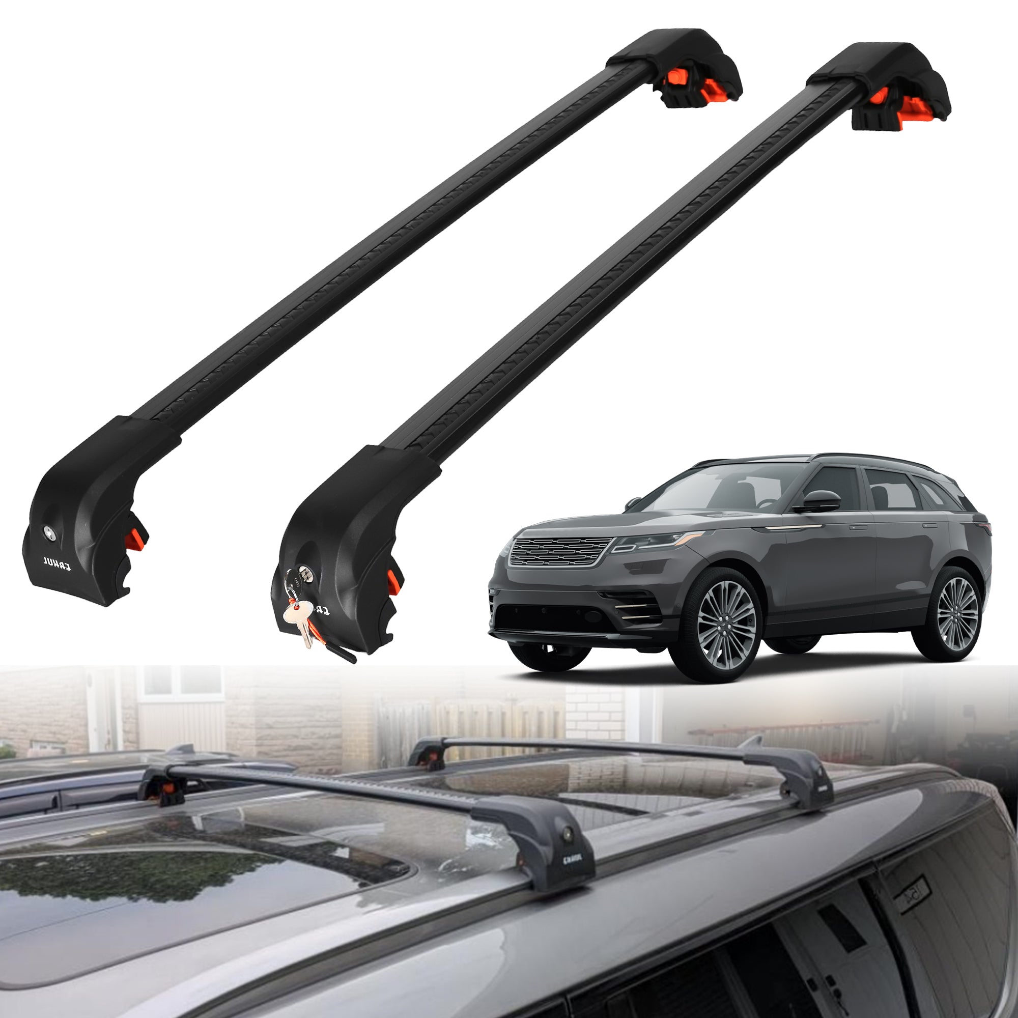 220 lbs Roof Rack Bars for Land Rover Range Rover Velar 2018-2026 - Black