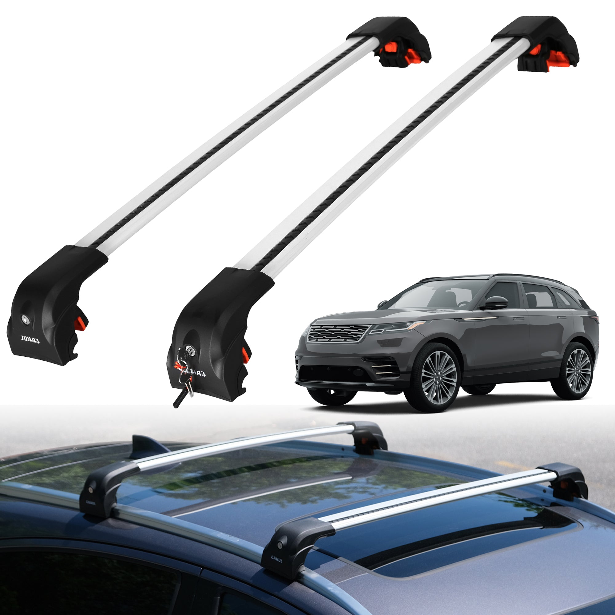 220 lbs Roof Rack Bars for Land Rover Range Rover Velar 2018-2026 - Silver