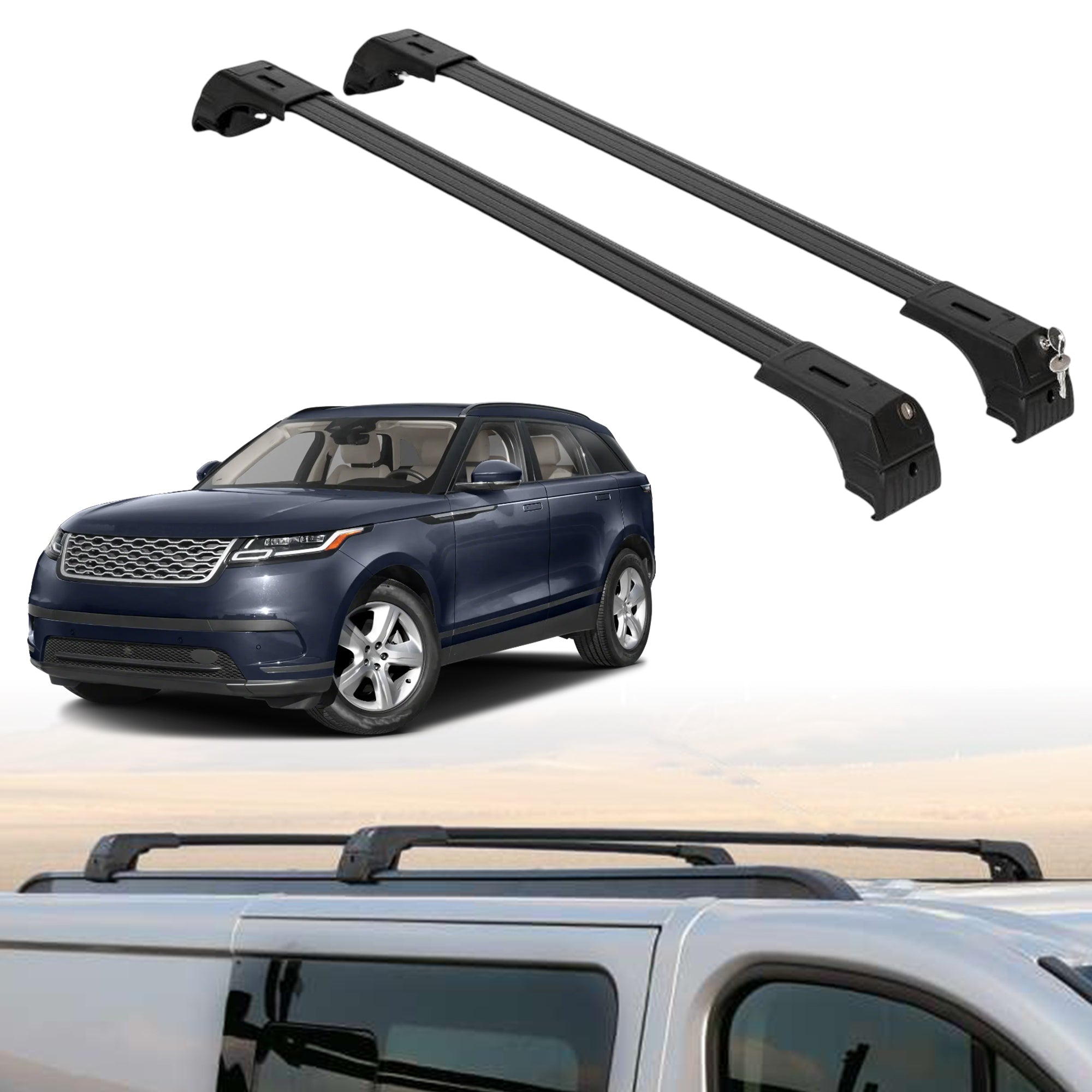 Roof Rack Crossbars for Land Rover Range Rover Velar 2018-2026 - Black
