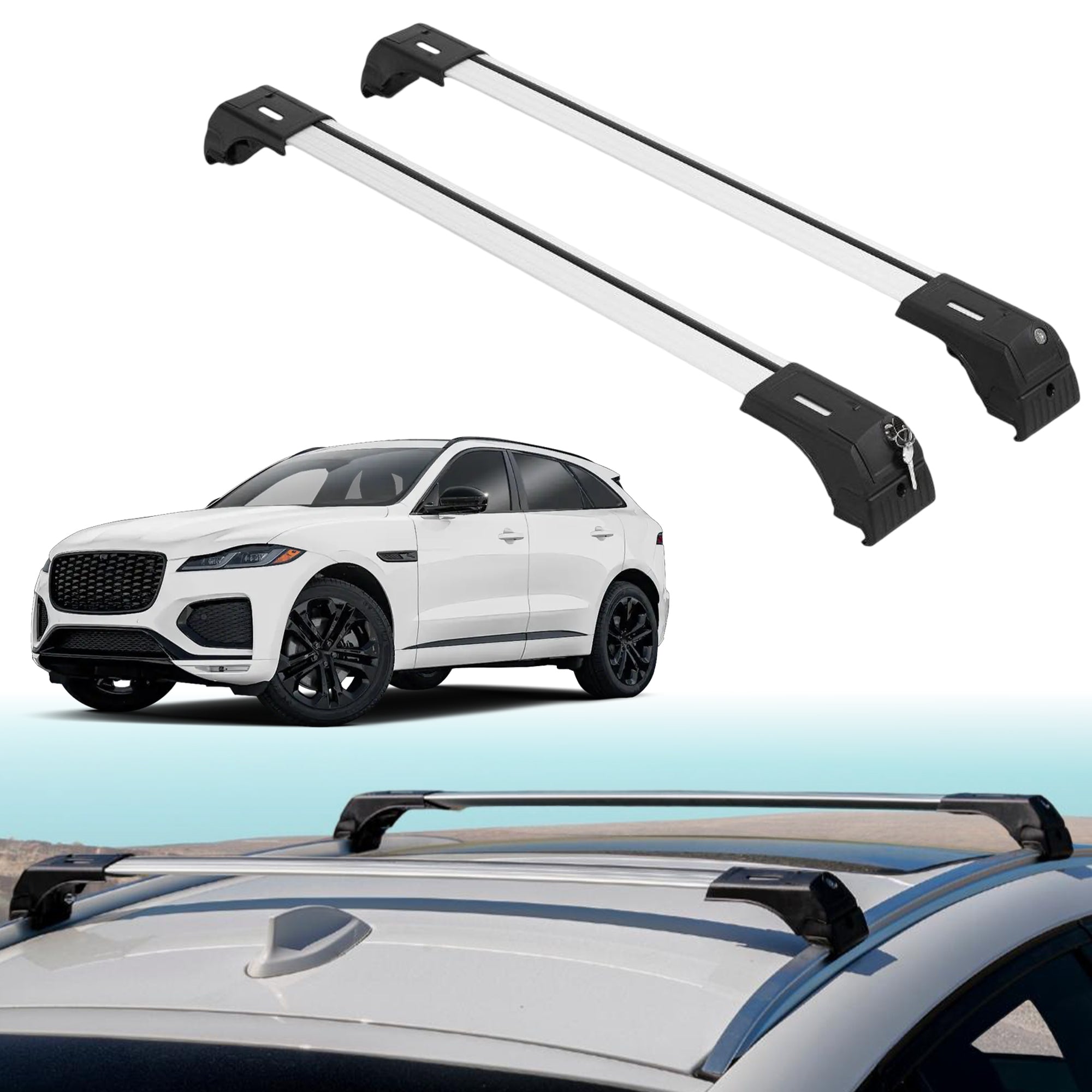 ERKUL Roof Rack Crossbars For JAGUAR F-PACE 2017-2026