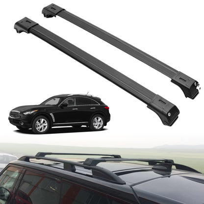Roof Rack Crossbars for INFINITI FX35 2003-2008 Fits Raised Rails - Black