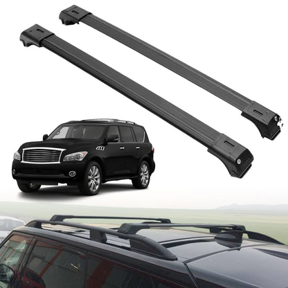 Roof Rack Crossbars for INFINITI QX56 2011-2013 Fits Raised Rails - Black