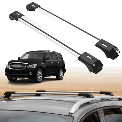 Roof Rack Crossbars for INFINITI QX56 2011-2013 Fits Raised Rails - Silver