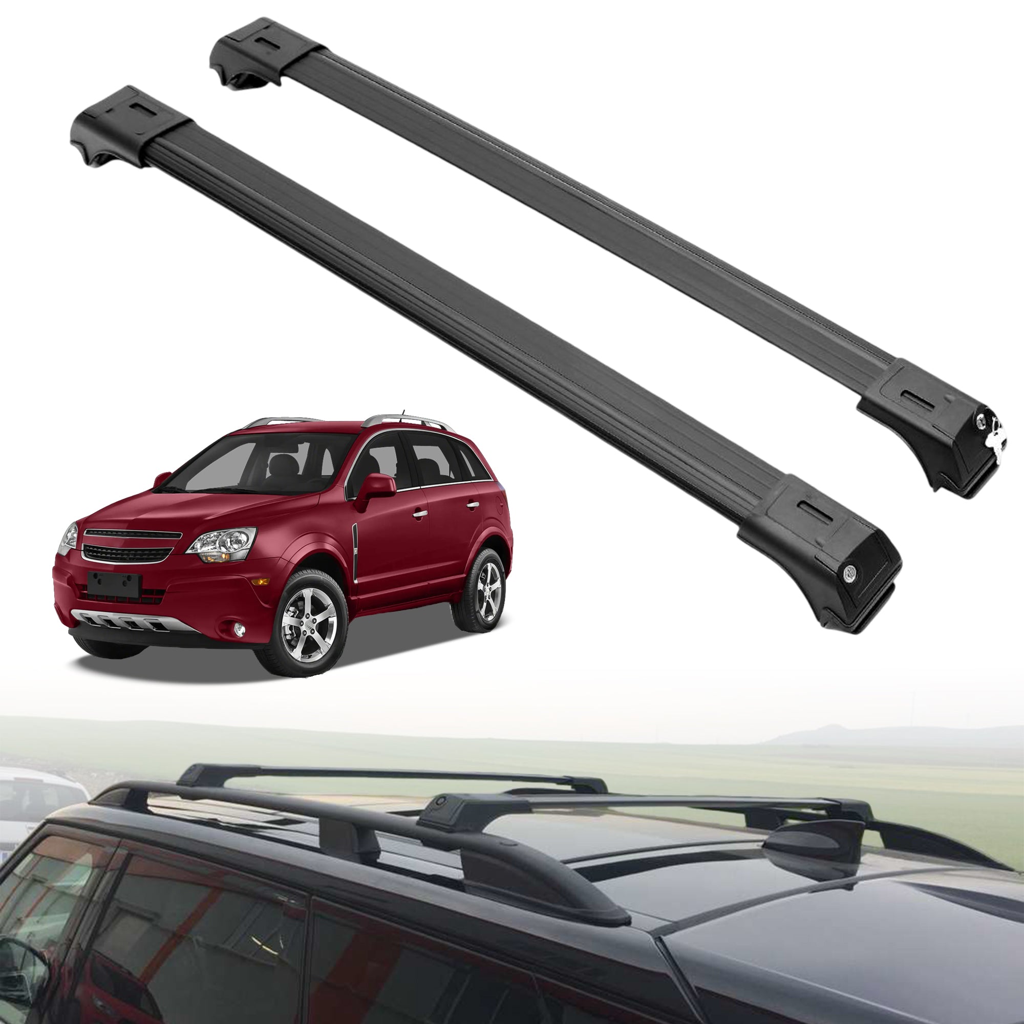 Roof Rack Crossbars for Chevrolet Captiva 2012-2015 - Black