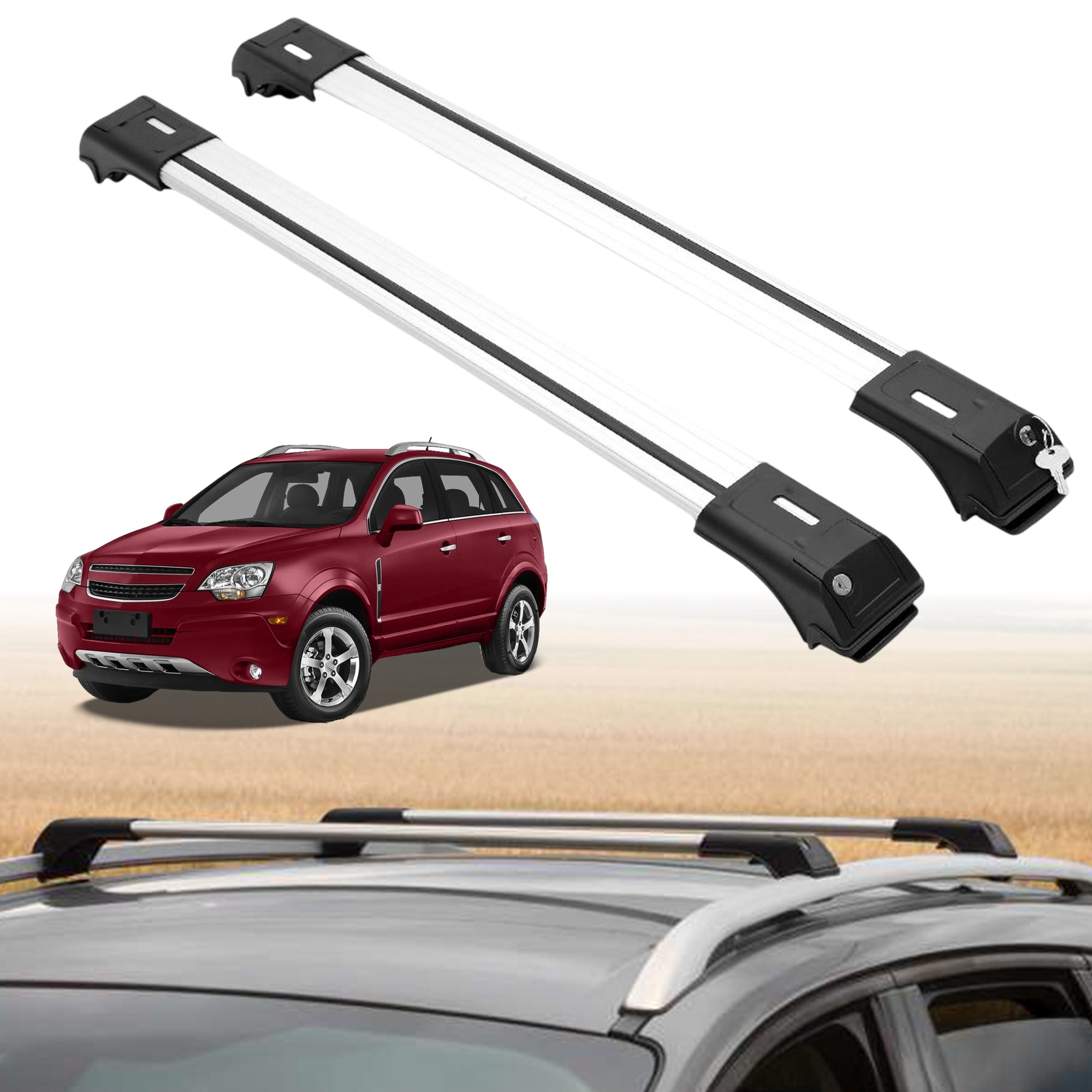 Roof Rack Crossbars for Chevrolet Captiva 2012-2015 - Silver