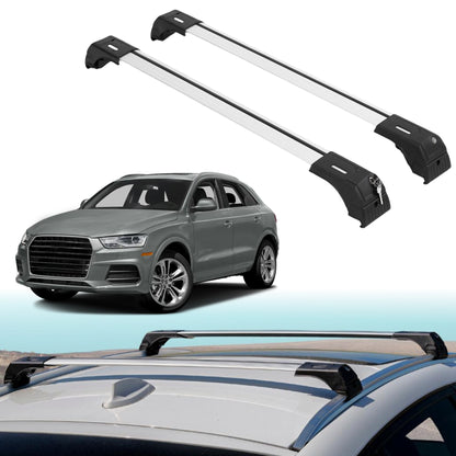 Roof Rack Crossbars for Audi Q3 2015-2018 Fits Flush Rails - Silver