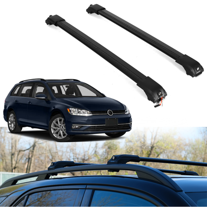 Roof Rack Crossbars for Volkswagen Golf SportWagen 2015-2019 - Black