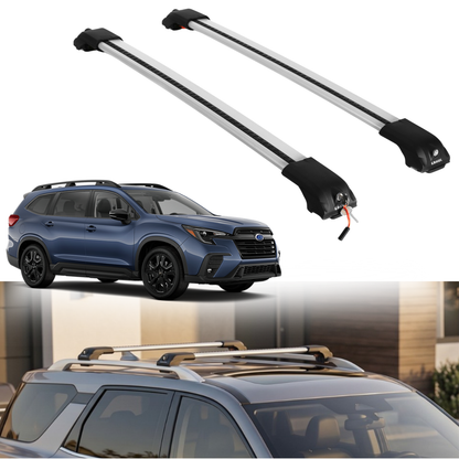 Roof Rack Crossbars for Subaru Ascent 2019-2026 Fits Raised Rails - Silver