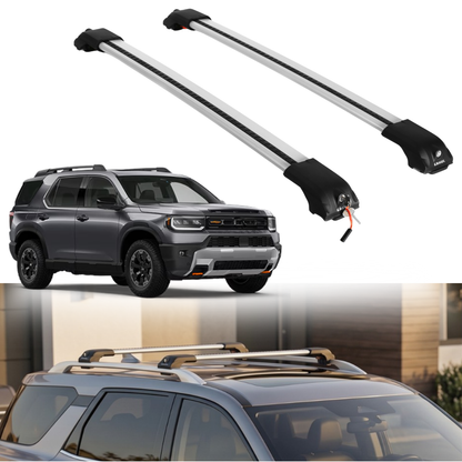 Roof Rack Crossbars for Honda Passport 2026 Fits Raised Rails - Silver