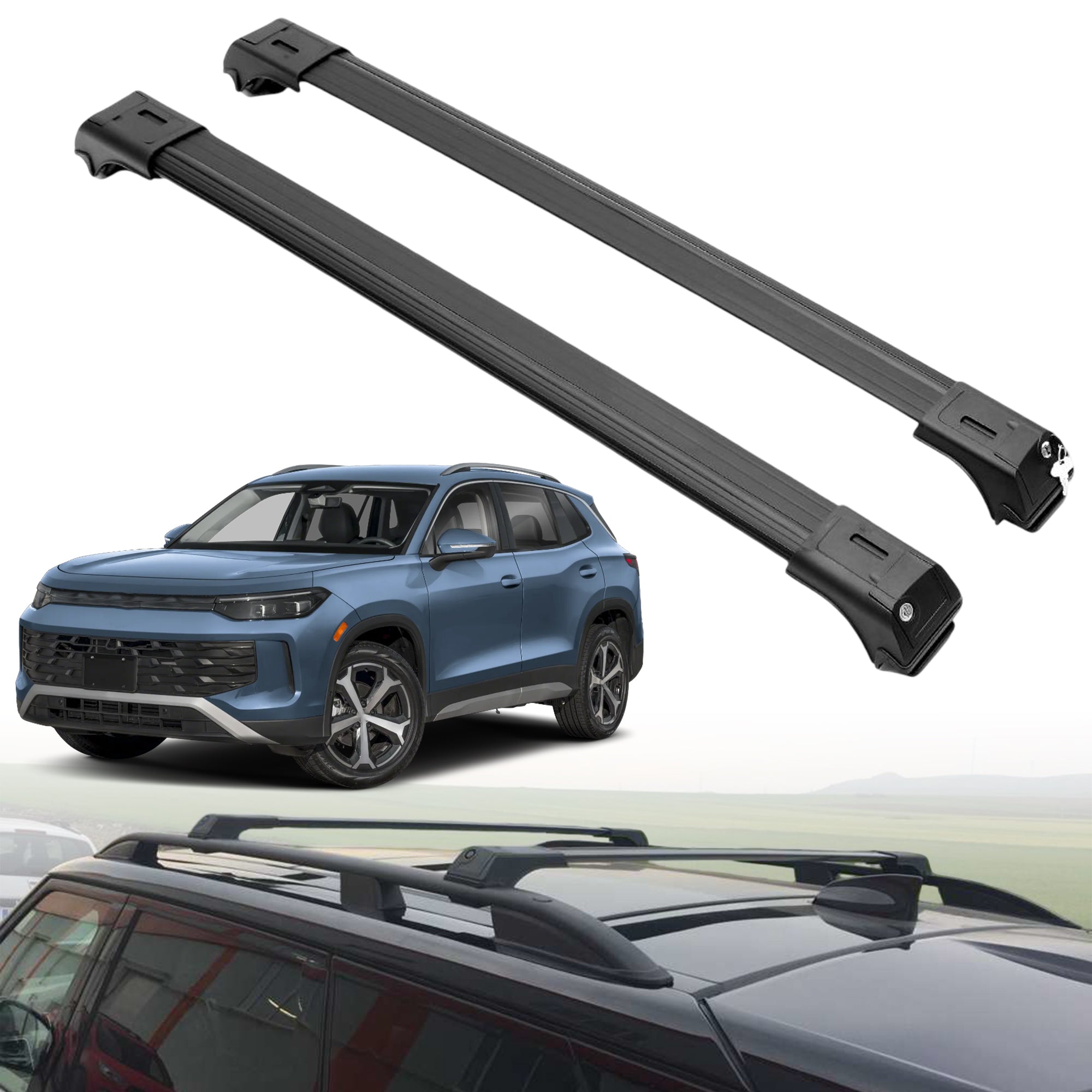 Roof Rack Crossbars for Volkswagen Tiguan 2025-2026 - Black