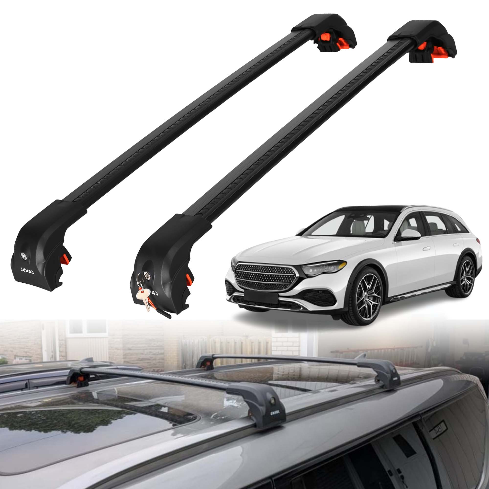 ERKUL Roof Rack Crossbars For MERCEDES-BENZ E-CLASS WAGON 2024-2026