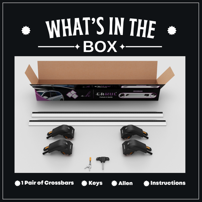 2PC Heavy Duty Roof Rack Crossbars for Lexus RX 2023-2026 w/ Flush Rails