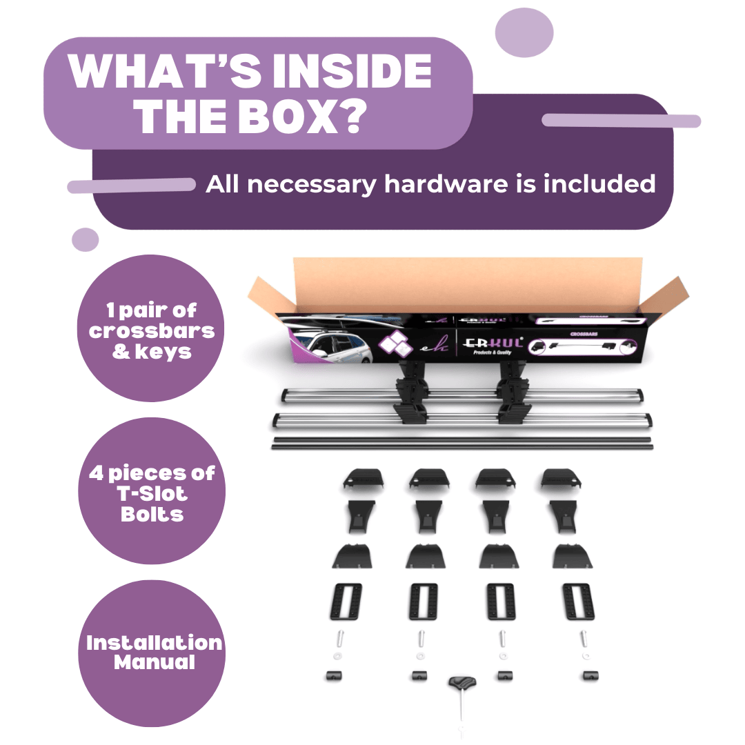 Roof Rack Crossbars for Lincoln Continental 2017-2020 - Black
