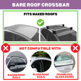 ERKUL Roof Rack Cross Bars for Nissan Kicks 2018-2024 | Aluminum Crossbars with Anti Theft Lock for Rooftop | Compatible with Bare/Naked Roofs - Black